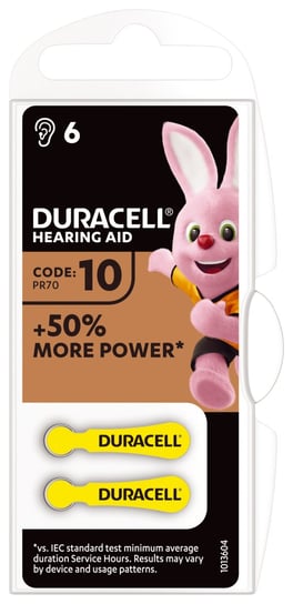Bateria do aparatu słuchowego DURACELL DA10 P6, 6 szt. Duracell