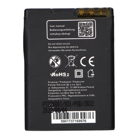 Bateria do Nokia 6111/7370/N76/2630/2760/N75/2600classic 1000 mAh Li-Ion Blue Star PREMIUM Partner Tele