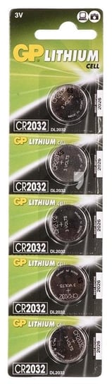 Bateria guzikowa CR2032 GP BATTERY CR2032-U5, Li, 220 mAh, 3 V, 5 szt. GP Batteries