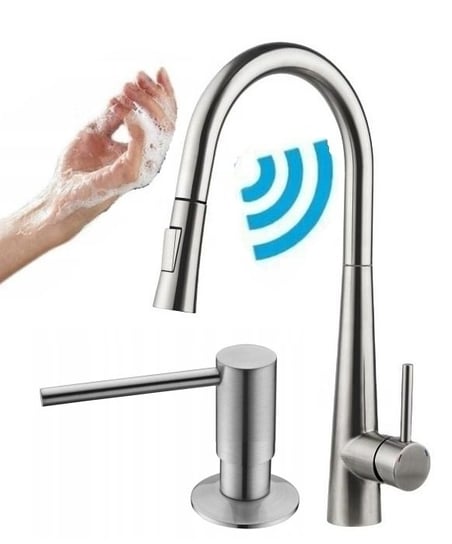 Bateria Kuchenna Dotykowa Inox Stalowa Wylewka Ww - Zestaw CHDE