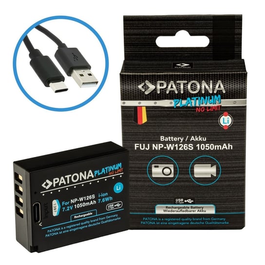 2 x Patona Platinum Akku Dual-Ladegerät für Fuji-Film X-T3 - NP-W126-S 4055655