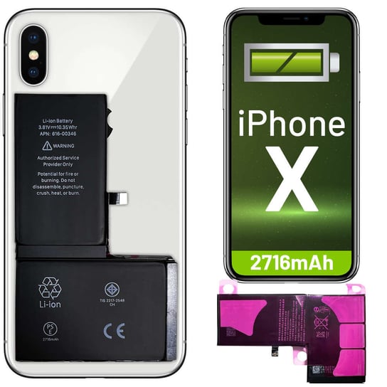 Bateria wymienna do telefonu do Apple iPhone X 2716mAh A1865 A1901 ProducentTymczasowy