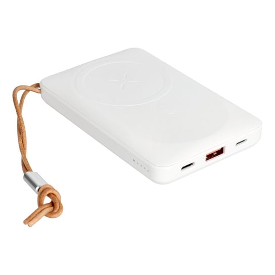 Bateria zewnętrzna (Powerbank) VEGER MagOn z ładowaniem indukcyjnym kompatybilny z MagSafe 15W - 10 000mAh PD 22,5W biały (VP1151 / W1151) Partner Tele