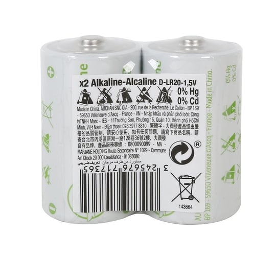 Baterie Alkaliczne Auchan D-Lr20 (2 Szt.) Auchan