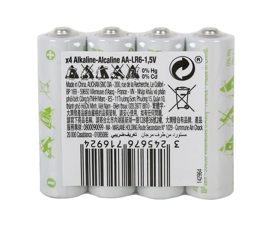 Baterie Alkaliczne Auchan Lr6 Aa (4 Szt.) Auchan