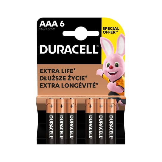 Baterie Alkaliczne Duracell AAA (R3) 6 szt. Duracell