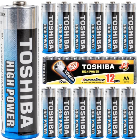 Baterie Alkaliczne Paluszki Aa Lr6 12 Szt. Toshiba 1,5V High Power +45% Toshiba