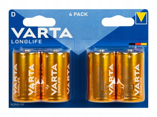 Baterie Alkaliczne Varta R20 D Longlife 4 Sztuki Varta