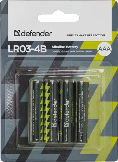 Baterie Małe Paluszki Aaa R03 Defender 4 Sztuki Alkaliczne Lr03-4B Defender