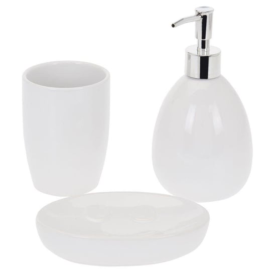 Bathroom Solutions Zestaw łazienkowy dozownik do mydła w płynie kubek biały Bathroom Solutions