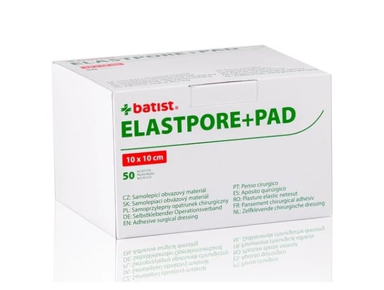 Batist - Opatrunek Elastpore+PAD 10cm x 10 cm, 50szt. BATIST B-CELLIN