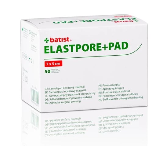 Batist - Opatrunek Elastpore+PAD  7cm x 5 cm, 50szt. BATIST B-CELLIN