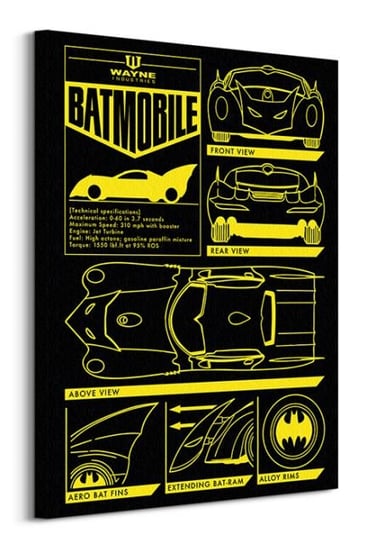 Batman Batmobile - obraz na płótnie DC COMICS