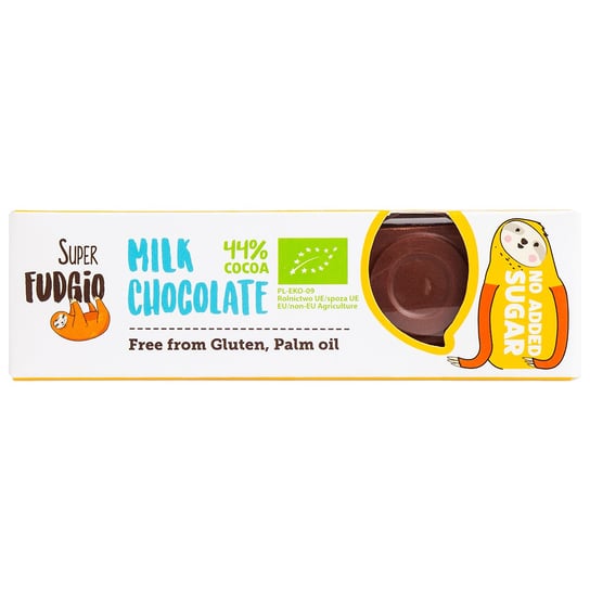 Baton bez cukru z czekolady mlecznej bezglutenowy bio 40 g SUPER FUDGIO