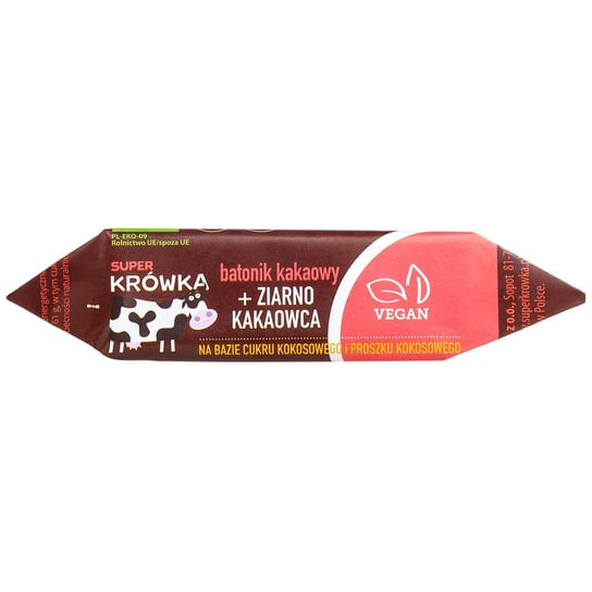 Baton kakaowy z ziarnami kakaowca bezglutenowy Super Krówka bio 30 g SUPER KRÓWKA