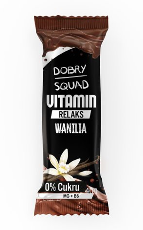 BATON VITAMIN RELAKS O SMAKU WANILIOWYM BEZ DODATKU CUKRU 40 g - DOBRY SQUAD Dobry Squad