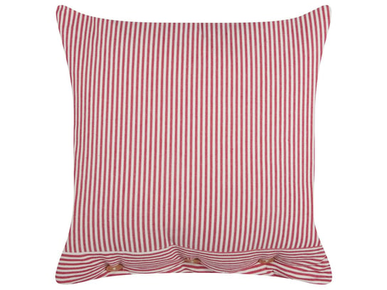 Bawełniana poduszka dekoracyjna w paski 45 x 45 cm czerwono-biała AALITA Beliani