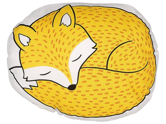 Bawełniana poduszka dla dzieci lis 50 x 40 cm żółta DHANBAD Beliani