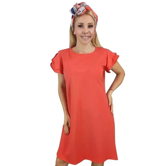Bawełniana prosta sukienka z falbankami Agrafka