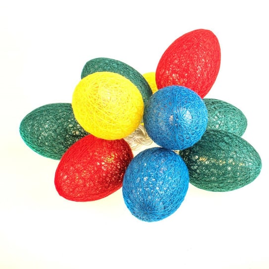 Bawełniane jajka wielkanocne girlanda LED kolorowe EKD3936 Milagro Milagro