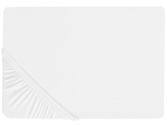 Bawełniane prześcieradło z gumką 140 x 200 cm białe JANBU Beliani