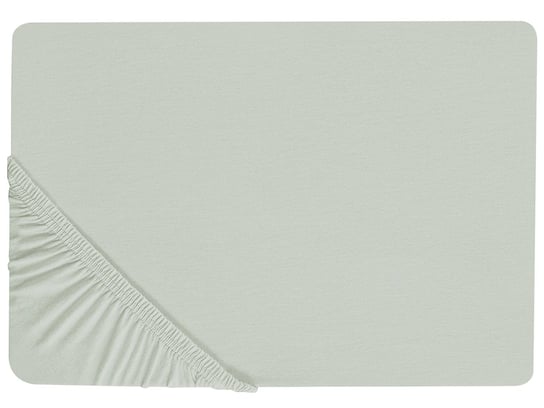 Bawełniane prześcieradło z gumką 140 x 200 cm jasnozielone JANBU Beliani