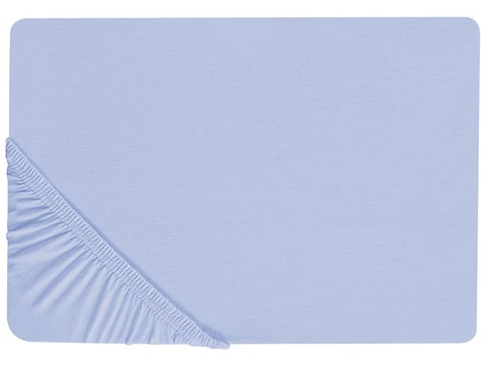 Bawełniane prześcieradło z gumką 140 x 200 cm niebieskie JANBU Beliani