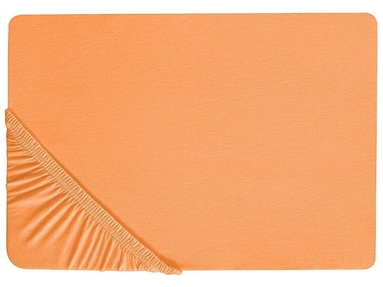 Bawełniane prześcieradło z gumką 140 x 200 cm pomarańczowe JANBU Beliani