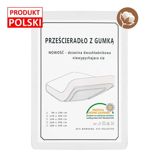 Bawełniane prześcieradło z gumką 140x200 BOWI Bowi