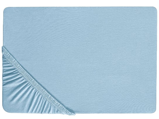 Bawełniane prześcieradło z gumką 90 x 200 cm niebieskie HOFUF Beliani