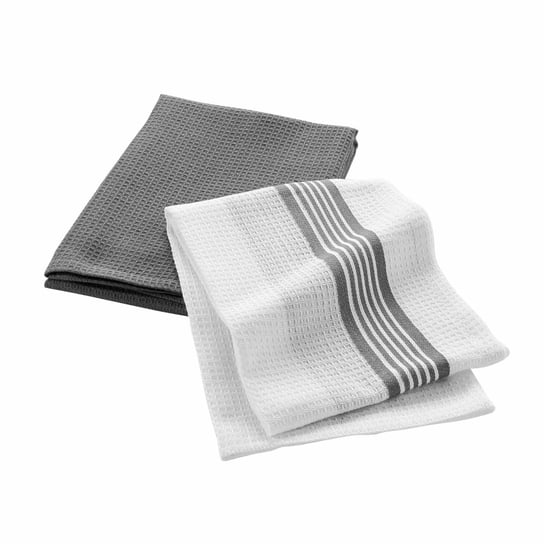 Bawełniane ręczniki kuchenne GRAND CHEF, szare, 2 sztuki Douceur d'intérieur