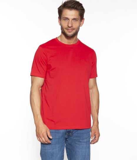 Bawełniany t-shirt z okrągłym dekoltem OBUTCH 2875 RED-S Lee Cooper