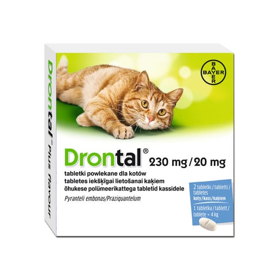 Bayer, Drontal, tabletki odrobaczające dla kota, 2szt. Vetoquinol
