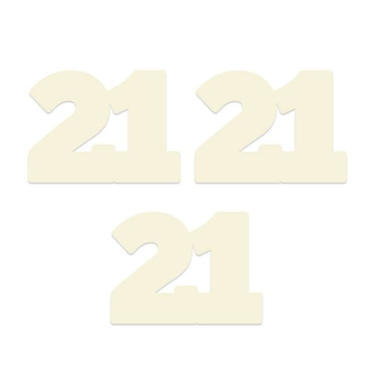 Baza dekoracyjna Liczby - 21, 15x20cm, 3szt. P13