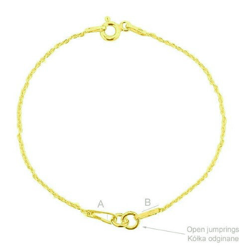 Baza do bransoletki srebro próba 925 s-bracelet 1-18 CM pozłacane 14 karatowym złotem 925.pl