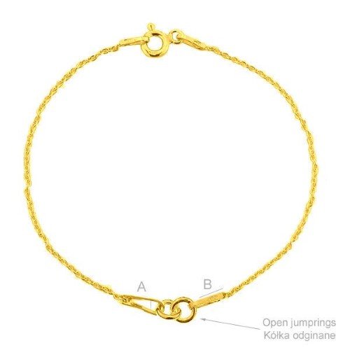 Baza do bransoletki srebro próba 925 s-bracelet 1-18 CM pozłacane 24 karatowym złotem 925.pl