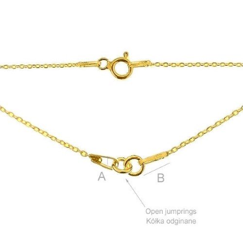 Baza do naszyjnika srebro próba 925 S-CHAIN 2 - 38 CM pozłacane 24 karatowym złotem 925.pl