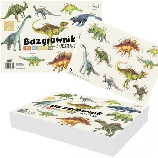 Bazgrownik A4 Z Naklejkami 1 Kg Blok Dinozaury Interdruk (23385) Inny producent