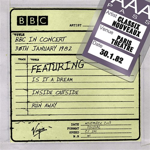 BBC In Concert [13th January 1982] Classix Nouveaux