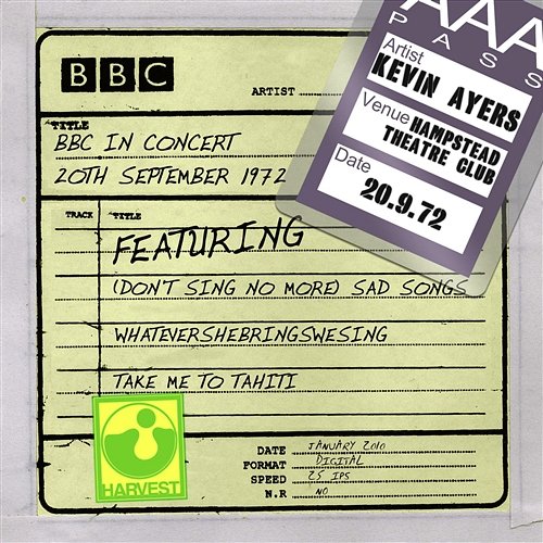 BBC In Concert [Hampstead Theatre Club, 20th September 1972] Kevin Ayers