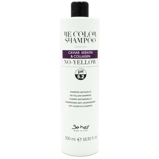 Be Color Caviar Keratin & Collagen No Yellow 500ml szampon neutralizujący żółte odcienie na włosach farbowanych Be Hair