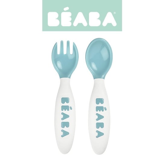 Beaba, Sztućce plastikowe w etui, Blue Beaba
