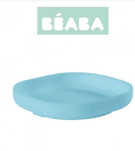 Beaba, Talerzyk silikonowy z przyssawką, Niebieski Beaba