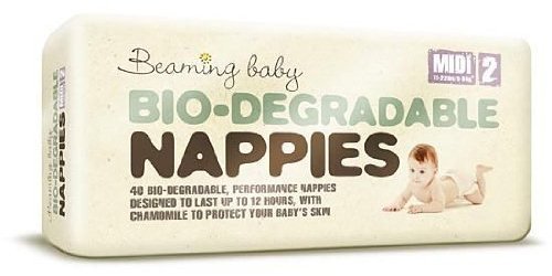 Beaming Baby, Ekologiczne pieluszki jednorazowe, rozmiar 2, Midi, 5-9 kg, 40 szt. Beaming Baby
