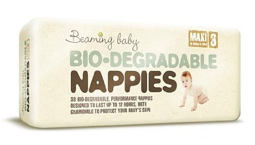 Beaming Baby, Ekologiczne pieluszki jednorazowe, rozmiar 3, Maxi, 7-11 kg, 34 szt. Beaming Baby
