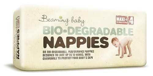 Beaming Baby, Ekologiczne pieluszki jednorazowe, rozmiar 4, Maxi plus, 9-15 kg, 34 szt. Beaming Baby