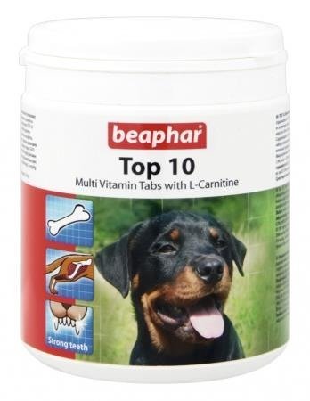 Beaphar TOP 10 750szt - tabletki multiwitaminowe z L-karnityną 750szt Beaphar