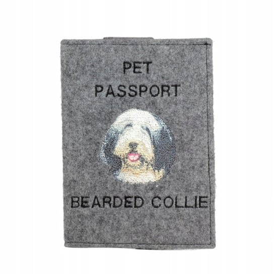 Bearded Collie Haftowany pokrowiec na paszport Inna marka