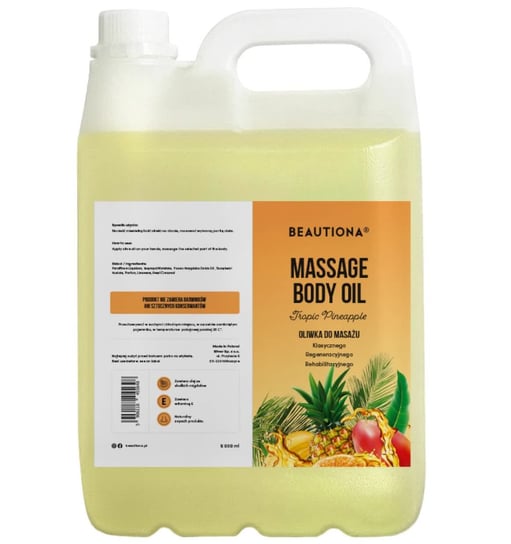 Beautiona olejek oliwka do masażu ciała tropic pineapple 5000 ml Beautiona