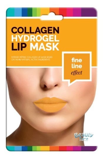 Beauty Face, Collagen, ujędrniająca maska kolagenowa na usta ze złotem w płacie hydrożelowym Beauty Face
